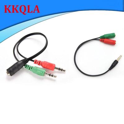 QKKQLA 3.5Mm Audio Male Jack To 3.5 2 Female To Male Plug Cable Headset Adapter Y Splitter