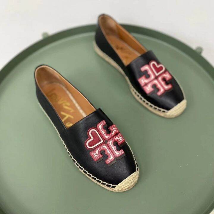 2023-new-tory-burch-nbsp-nbsp-love-logo-soft-leather-fishermans-shoes-casual-flats