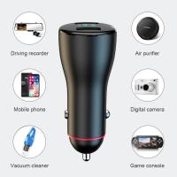 、‘】【； Metal Car Charger 40W Durable Portable Multi-Ftion Universal Car Supplies Cigarette Light Digital Display Car Accessories