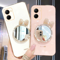 เคสมือถือชุบโลหะแฟชั่นใหม่สำหรับ VIVO กล้อง Y78 Y36ปกป้องเคสทีพียูนุ่ม Vivo Y36 4G พร้อมกระจกแต่งหน้ารูปผีเสื้อน่ารัก VIVOY78 5G