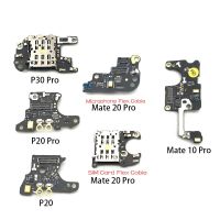 SIM/SD Card Reader Holder Conecction Board With Microphone Flex Cable For Huawei Mate 10 20 P20 P30 Pro