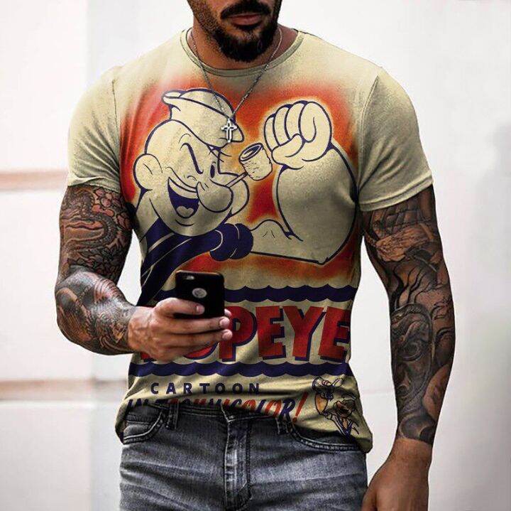 Popeye The Sailor Man Anchor Tat Tattoo Arm Muscles 1929 Comic Adult T-Shirt  Tee - Walmart.com