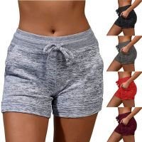 Hang qiao shopWomens Summer Fitness Shorts Yoga Shorts Plus Size Hot Pants Elastic Waist Drawstring Sports Shorts Running Shorts