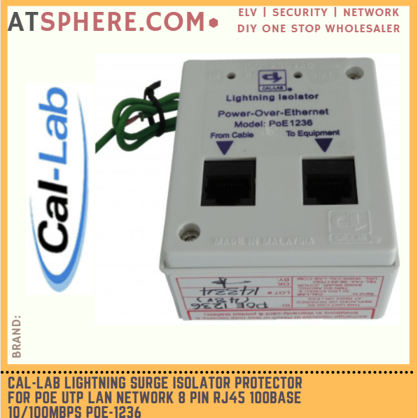 CAL-LAB Callab Cal Lab Lightning Surge Isolator Protector For POE UTP LAN  Network 8 Pin RJ45 100Base 10/100MBPS POE-1236 | Lazada