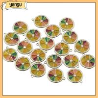 YANGU 20 pcs โลหะผสมอัลลอยด์ เครื่องรางห้อยผลไม้ 2320มม. รูปมะนาว จี้ผลไม้ทรงกลมขนาดเล็กเคลือบ จี้น่ารักๆ ทองเหลืองหลากสีมะนาวเสน่ห์ งานฝีมือดีไอวาย