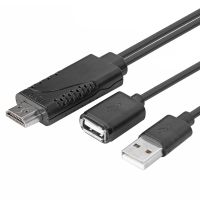 Kabel adaptor AV HDTV Digital kabel konverter USB wanita ke HDMI pria kompatibel 1080P untuk USB mikro/Tipe C/Lightning