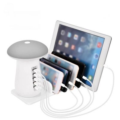 Multiple Ports USB Charger Station Desktop QC 3.0 Quick Charging Dock Tablet Mobile Phone Charger Stand 50W Total Charger Pad