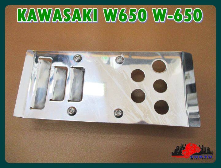 kawasaki-w650-w-650-cafe-racer-front-stone-guard-stainless-polished-การ์ดกันกระเด็นด้านหน้า-สเตนเลส