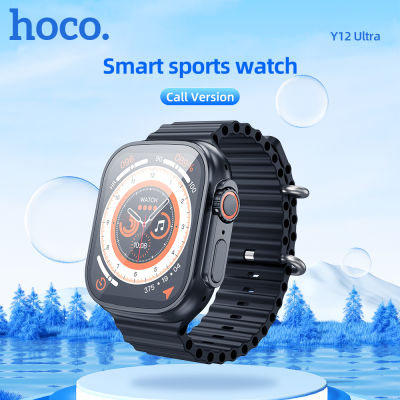 (Call Edition) HOCO Y12 Ultra  อัลตร้าสมาร์ทนาฬิกา Unisex 2 นิ้วเต็มหน้าจอสัมผัสอัลตร้าสมาร์ทกีฬาฟิตเนสนาฬิกา IP67 กันน้ำบลูทู ธ 5.0 สำหรับ iOS และ Android มาร์ท