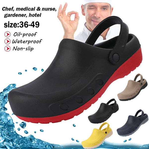 top-chef-shoes-for-men-clog-kitchen-shoes-non-slip-safety-work-cook-shoes-black-slip-on-sandals-formal-master-hotel-restaurant-nurse-slippers-cook-sandal-mules-shoes-oil-waterproof-wear-resistant-shoe