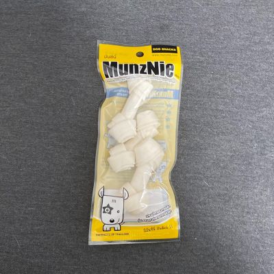 MUNZNIE ขนมขบเคี้ยวสำหรับสุนัข กระดูกผูก 2.5 นิ้ว รสนม บรรจุ 3 ชิ้น (1ซอง)