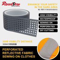 Roadstar Hole Punched High Intensity Polyester Reflective Fabric Sewing on Safety Clothes Bag Cap Warning Tape RS-922-CK Safety Cones Tape