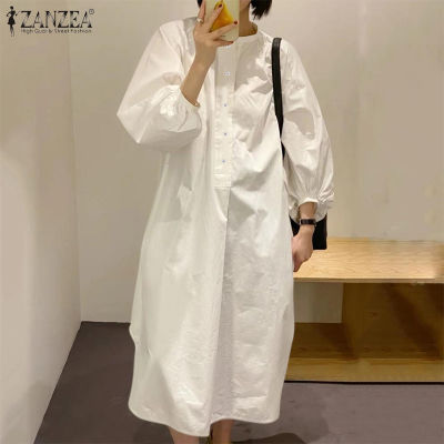 (สินค้ามาใหม่)(จัดส่งฟรี)Fancystyle ZANZEA เสื้อแฟชั่นสำหรับผู้หญิงโอเวอร์ไซส์สไตล์เกาหลีชุดแบบเสื้อแขนยาวชุดลำลองทรงถุงเดินทาง #10