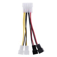 1Pcs 4-Pin Molex To 3-Pin Fan Power Cable Adapter Connector 12V * 2/5V * 2