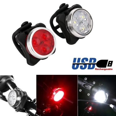✚ Waterproof USB Charging Bicycle Lights Set LED Head Front Lamp Rear Tail Light Super Bright Cycling Lantern Bike Accessories