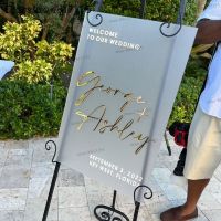 Welcome To Our Wedding Sign Decal  Personalized Names And Dates Vinyl Mirror Reception Party Sign French Wall Stickers Traps  Drains
