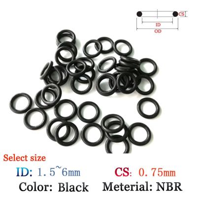 CS 0.75mm Rubber O-Ring Washer Seals Plastic gasket Silicone ring film  oil and water seal gasket NBR material O Ring Bearings Seals