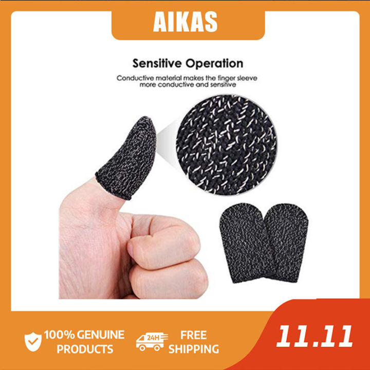 AIKAS 1Pair Finger Cots for Mobile Anti Sweat Thumbs Gloves Stall ...