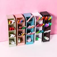 Four grid Large Capacity Desk Pen Holder Pencil Makeup Storage Box Colorful Plastic Box Creative Pencil cute Box School supplies