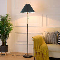 New Chinese Solid Wood Floor Light E27 Fabric Shade White Wooden Standing Lamp Free Shipping Floor Light for Living Room Bedroom