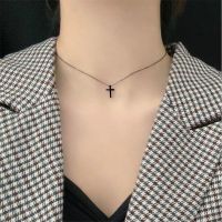 New Fashion Simple Popular Silver Plated Jewelry Cross Personality Black Choker Clavicle Chain Pendant Necklaces XL251 Fashion Chain Necklaces