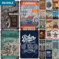 SQ-DGLZ Vintage Hot Rod Motor Garage ป้ายโลหะแผ่นดีบุก Home Bar ประตู Wall Decor ผ้าใบตกแต่ง Plaque Poster