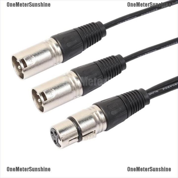 onemetersunshine-อะแดปเตอร์แยกสายเคเบิ้ลเสียง-3-pin-xlr-male-to-dual-xlr-female-y-สําหรับไมโครโฟน