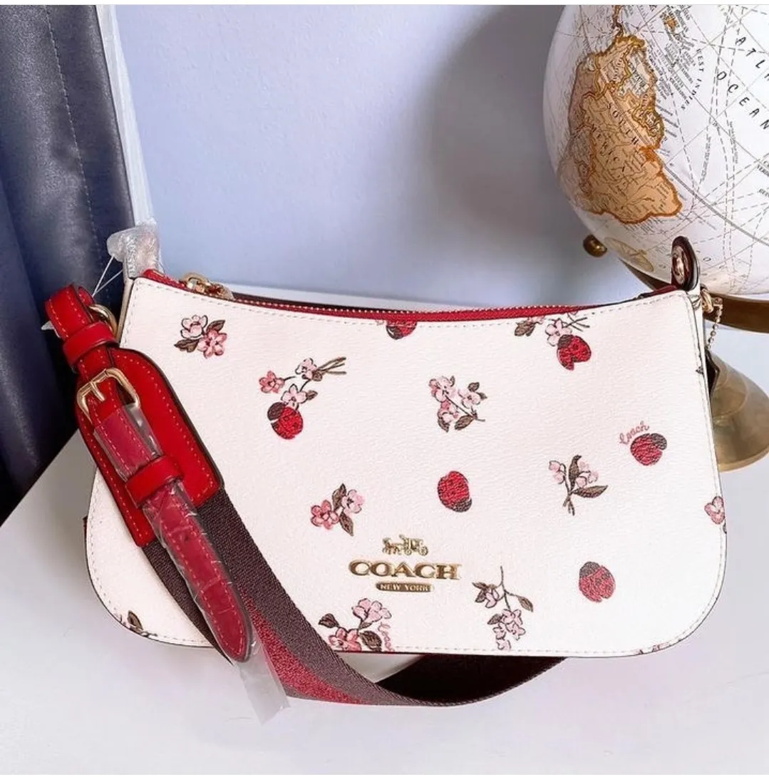 Original C7973 Coach Jes Baguette Ladies Bag With Ladybug Floral Print -  Chalk Multi | Lazada PH