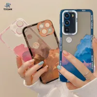 Rixuan Case OPPO A16 A15 A95 A54 A96 A76 A12 A7 A3S A5S F9 A52 A92 A53 A74 A93 A31 A5 2020 A37 A55 A1K Reno 7 Reno6 5F 4F Cover Camera Protection Gradient Sunset Cloud Soft Silicone Clear Phone Case