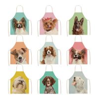 Dog Pug Kitchen Sleeveless Aprons for Women Cotton Linen Bibs Household Cleaning Home Cooking Parent-child Apron