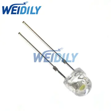 5mm Straw Hat Wide Angle Cool / Clear White LED - Ultra Bright