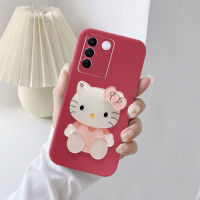 เคสVivo V27e V27 V27 Pro 5G ซิลิโคน ดีไซน์สีมาคารอนน่ารักพร้อม ปลอกอ่อนกระจกแต่งหน้าแมว เคสโทรศัพท์Vivo V27 5G หรูหรา