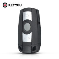 KEYYOU 10X Remote Car Key Case สำหรับ BMW 1 3 5 6 Series E90 E91 E92 E60 3ปุ่ม Blank Smart Card Key Shell เปลี่ยน Fob Cover