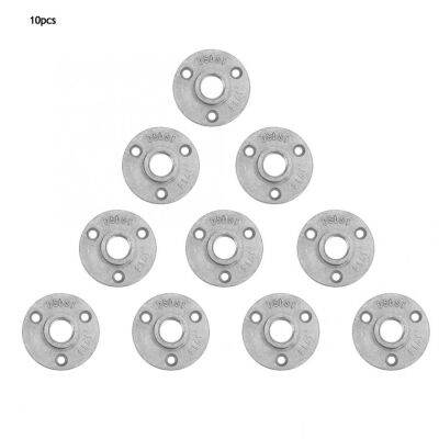 №♨ 10pcs Alloy/ Cast Iron 3 Holes 65mm DN15 Flange Pipe Base Thread Floor Flange(Aluminum alloy) Floor Flange