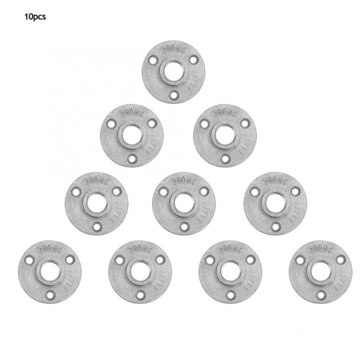 10pcs-alloy-cast-iron-3-holes-65mm-dn15-flange-pipe-base-thread-floor-flange-aluminum-alloy-floor-flange