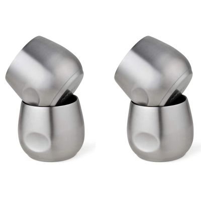 Stainless Steel Espresso Cups 2Pcs, Double Wall Insulated Unbreakable Tumbler Small Cup for Outdoor Picnics Party