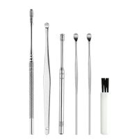 6Pcs Ear Cleaner Stainless Steel Earpick Cleaner Spoon Earwax Removal Tool For Ear Cleaning