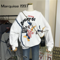 Marquise1997 เสื้อฮู้ด เสื้อแขนยาวอบอุ่น หลวมและสบาย สไตล์ สบายๆ วินเทจ ทันสมัย WWY2393GPW 40Z231007