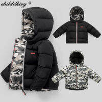 Boys Coats Winter Kids down cotton jacket Childrens jacket Parka for Girl Camouflage Wearable on both sides Baby Clothing