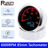 6000RPM 7000RPM 85Mm 3 In 1 Tachometer LED สีแดง Backlit พร้อมความดันน้ำมันแบบดิจิตอลอุณหภูมิน้ำชั่วโมงเมตรเซ็นเซอร์อุณหภูมิ9-32V