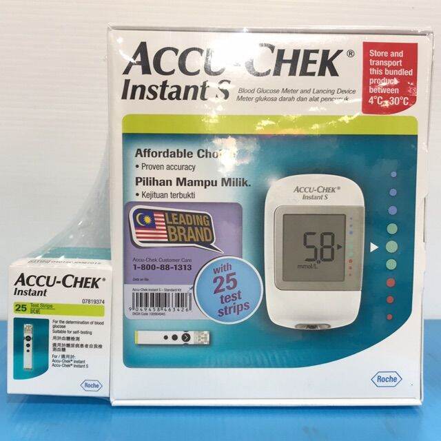 AccuChek Instant S Standard Kit FOC Instant Test Strip 25's Lazada