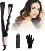 [Hot On Sale] 1 Inch Twist Straightening Curling Iron 2 In 1 Hair Straightener &amp; Curler High Heat 450℉ 3D Concave &amp; Convex Salon Flat Iron