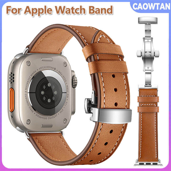 สายหนังสำหรับสายคาด-apple-watch-45มม-44มม-49มม-40มม-41มม-42มม-38มม-สายนาฬิกาข้อมือ-correa-i-watch-series-3-5-6-se-7-8อัลตร้า