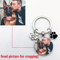 Custom DIY Dog Photo Keychain I Love Dog Glass Crystal Pendant Mini Heart Keychain Car Key Man and Girl Favorite Gift Souvenir