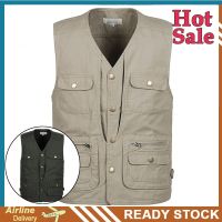 CODHaley Childe Casual Mens Vest Oversize Outdoor Fishing Hiking Travel Tactical Vest