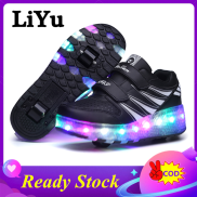 LiYu Children LED Lights Shoes Heelys Double