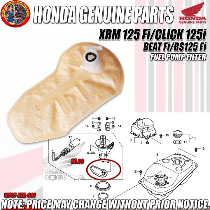 XRM 125 Fi/CLICK 125i/BEAT Fi/RS125 Fi FUEL PUMP FILTER (HPI) (GENUINE