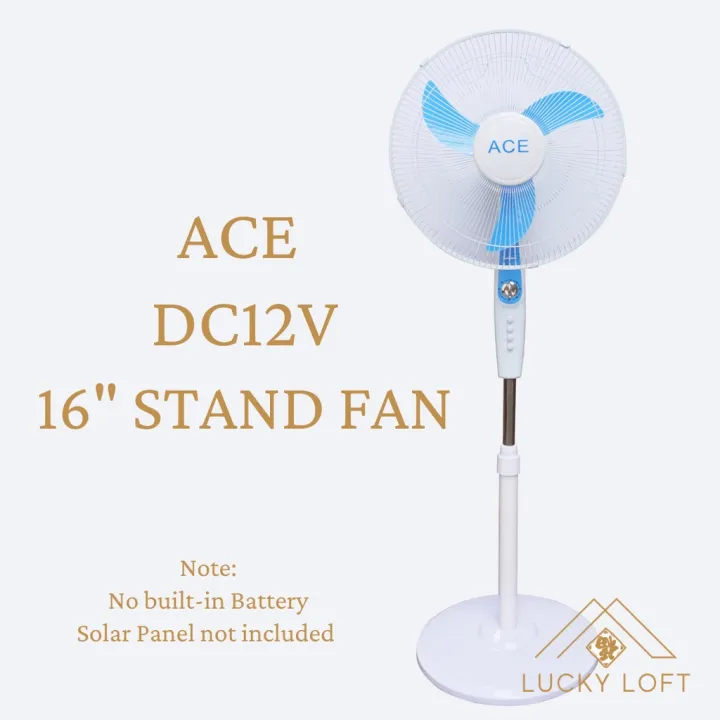 solar electric fan with panel ACE DC12V 16 Stand Fan (Solar Battery