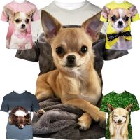 New Summer Cute Animal Dog Chihuahua 3d Printing T-shirt Boys And Girls Street Casual Breathable Light Top