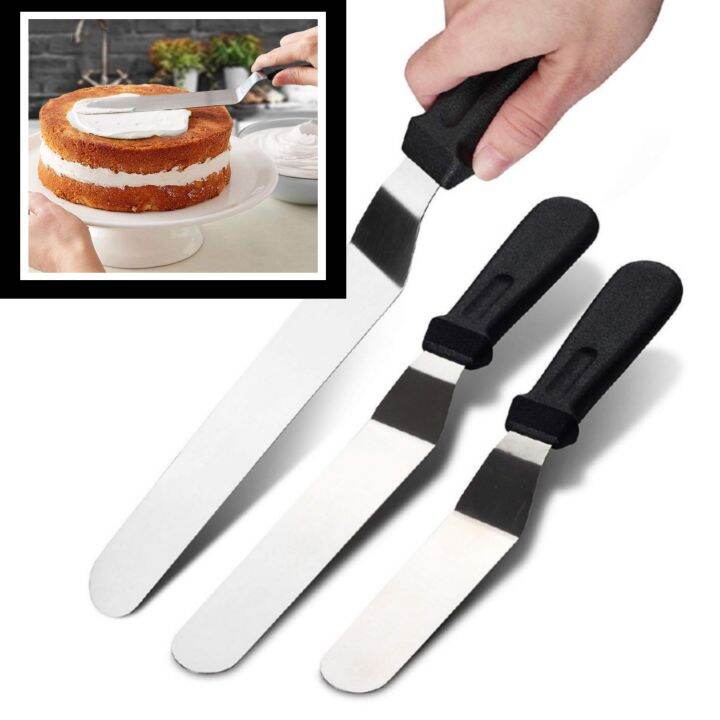 ADB3pcs/set Angled Icing Spatula (8/6/8/10 inch Stainless Steel Blade